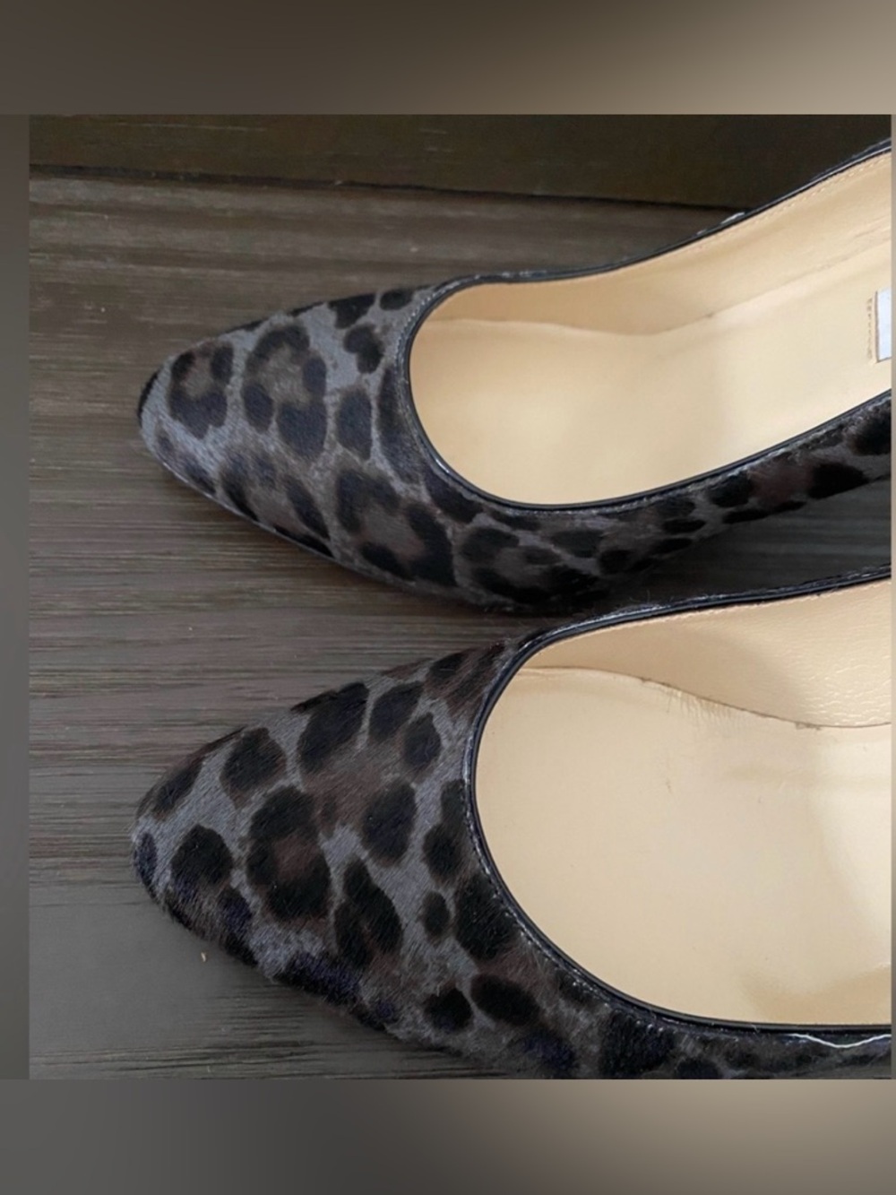 Jimmy Choo Leopard Print Pointed Toe Pumps - Brown & Black horse hair excellent - Picture 9 of 9